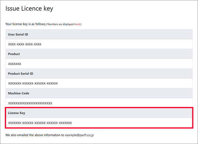 License key