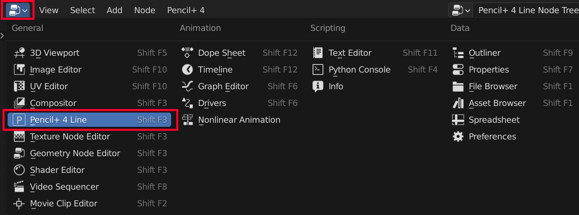 Editor Type Selection Window