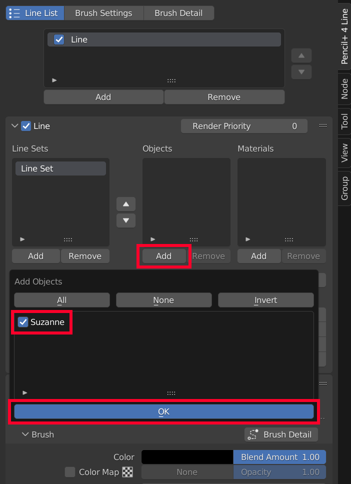 Pencil+ 4 Line Parameters