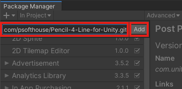 テキストフィールドに Git URL を入力